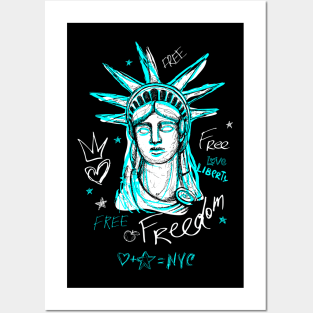 New York City, American liberty, freedom. Cool t-shirt quote trendy street art Posters and Art